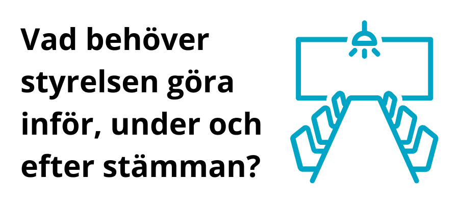 styrelens uppdrag inför under efter föreningsstämman
